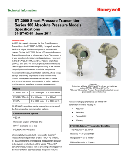 ST 3000 Series 100 Absolute Pressure Models Specification and