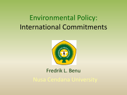 Environmental Policy: International Commitments