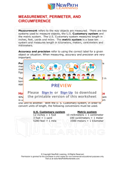 measurement, perimeter, and circumference