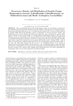 Occurrence, Density, and Distribution of Parasitic Fungus