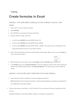 Create formulas in Excel
