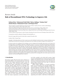 Role of Recombinant DNA Technology to Improve Life