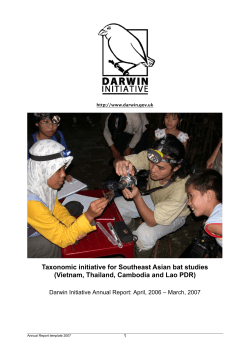 Taxonomic initiative for Southeast Asian bat studies (Vietnam