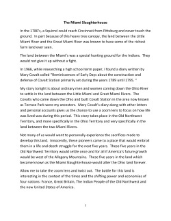 The Miami Slaughterhouse In the 1780`s, a Squirrel could reach