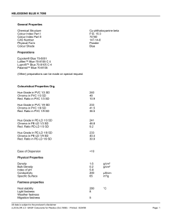 HELIOGEN&reg; BLUE K 7090 General Properties