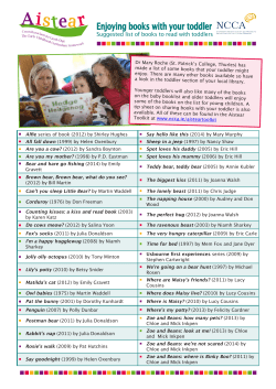 Suggested list of books to read with toddlers