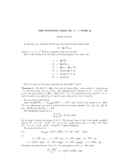 THE SPLITTING FIELD OF X3 &minus; 6 OVER Q In this note, we calculate