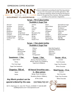Organics -750 ml Any Monin product can be special