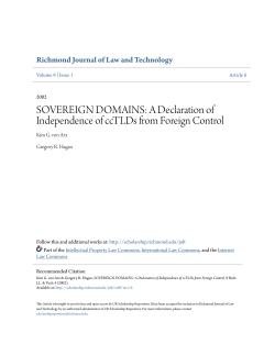 SOVEREIGN DOMAINS: A Declaration of Independence of ccTLDs