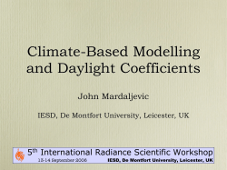Climate-Based Modelling and Daylight Coefficients