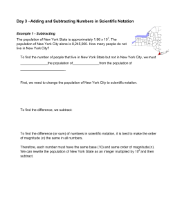 Scientific Notation Class Work Day 3