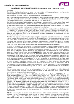 Rules for the Longines Rankings