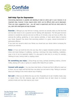 Self-Help Tips for Depression