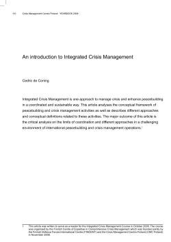 An introduction to Integrated Crisis Management