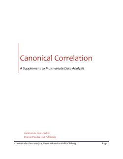 Canonical Correlation: A Supplement to Multivariate