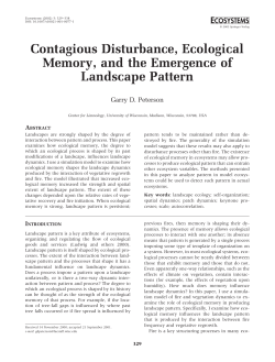 Peterson, G.D. 2002. Contagious disturbance, ecological memory