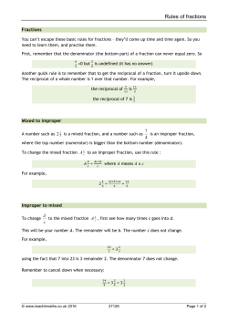 Rules of fractions
