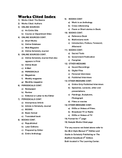 MLA - Works Cited - The Library at McNally Smith College of Music