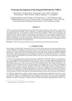 Prototype development of the Integral-Field - Universit&auml;ts