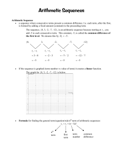 Arithmetic Sequences - hrsbstaff.ednet.ns.ca