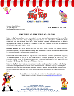Press Release - Under The Big Top