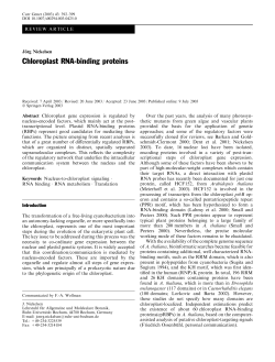 Chloroplast RNA-binding proteins - Ruhr