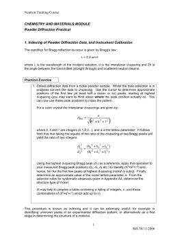 Neutron Training Course 1 RIS 30/11/2006 CHEMISTRY AND