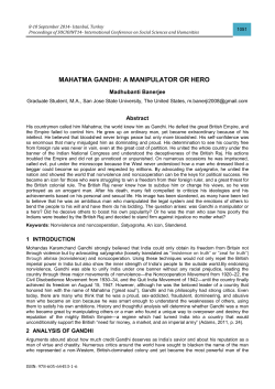 mahatma gandhi: a manipulator or hero