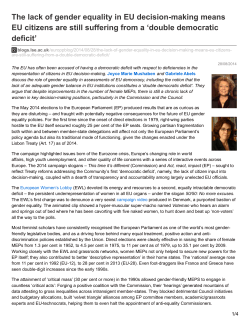 The lack of gender equality in EU decision