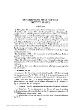 ON CONTINUOUS RINGS AND SELF INJECTIVE RINGSO