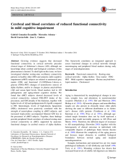 Cerebral and blood correlates of reduced functional connectivity in