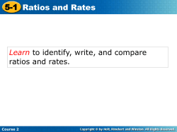 5-1 Ratios and Rates