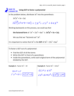 Using GCF to factor a polynomial In the problem below, distribute 3x