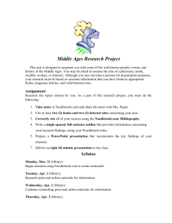 Middle Ages Research Project