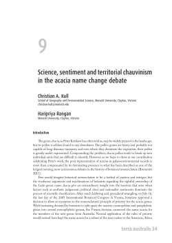 Science, sentiment and territorial chauvinism in - ANU Press