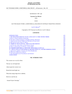 Effective Contract Drafting... Handout 1