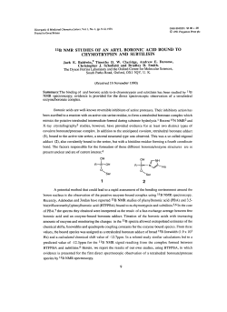 1lB NMR STUDIES OF AN ARYL BORONIC ACID BOUND TO
