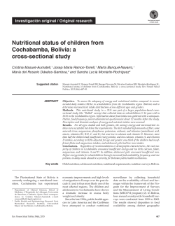 Nutritional status of children from Cochabamba, Bolivia