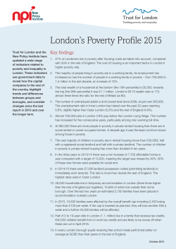 the key findings - London`s Poverty Profile