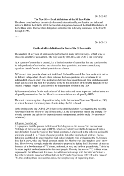 2012-02-02 The New SI ⎯ Draft definitions of the SI Base Units The