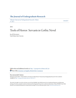 Tools of Horror: Servants in Gothic Novel - Open PRAIRIE