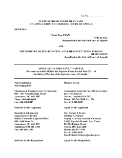 ON APPEAL FROM THE FEDERAL COURT OF APPEAL