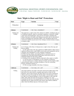 State &ldquo;Right to Hunt&rdquo; Protections