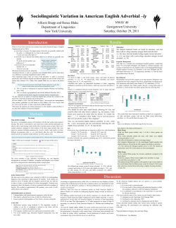 Sociolinguistic Variation in American English Adverbial