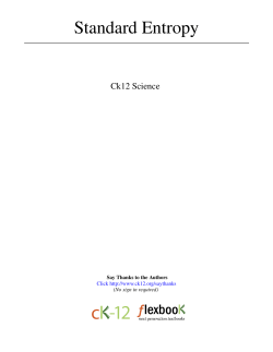 Standard Entropy