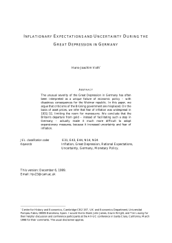 inflationary expectations and uncertainty during the great