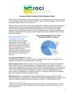 Overview of State Funding for Public Education in Idaho