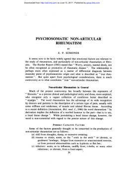 Rheumatism Psychosomatic Non-Articular