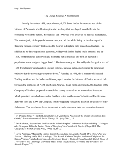 The Darien Scheme: A Supplement In early November 1698