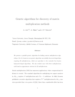 Genetic algorithms for discovery of matrix